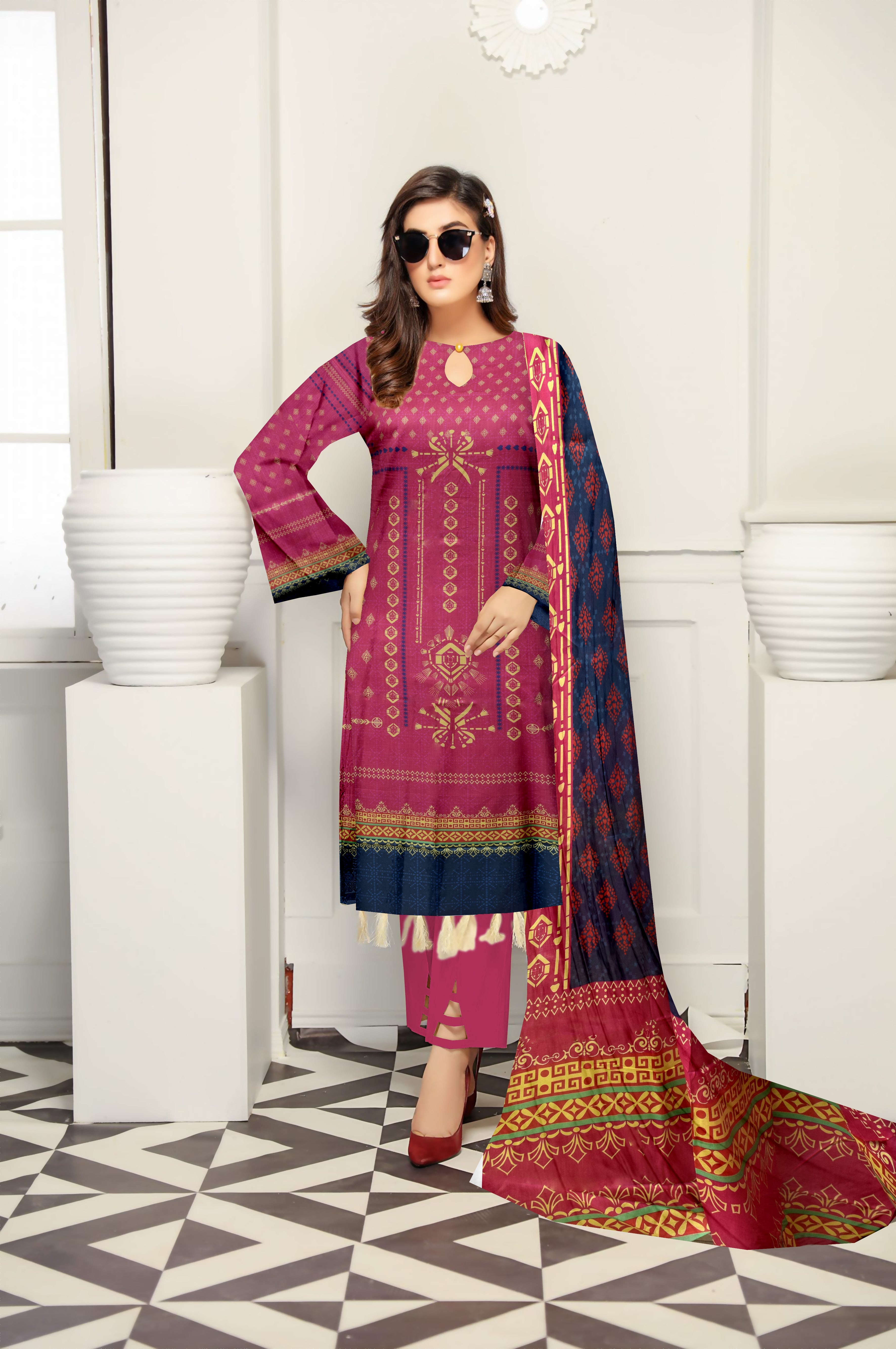 LD3006-3Pcs Bin Saeed - Guchha Gee Fabrics