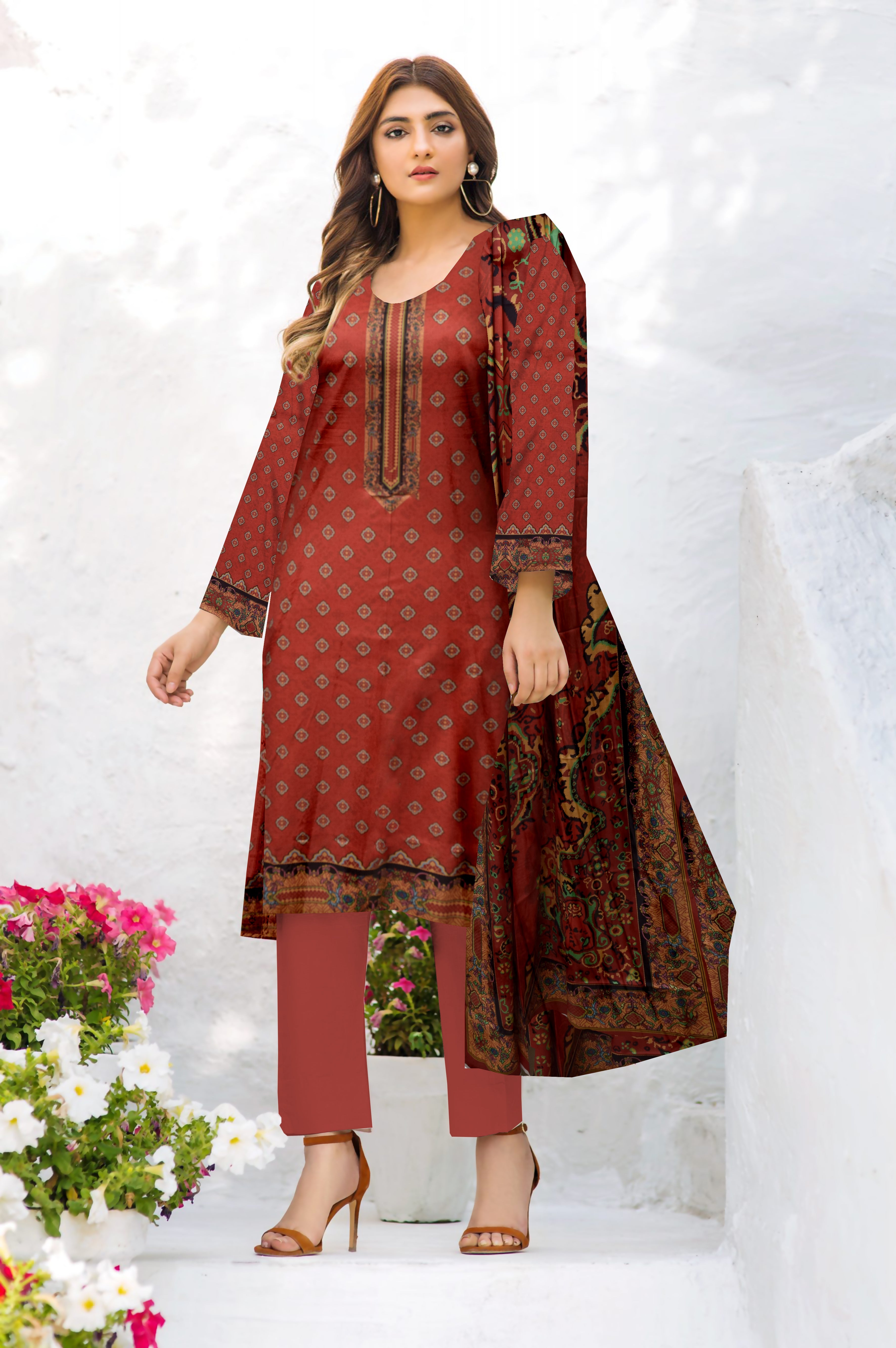 LD3008-3Pcs Bin Saeed - Guchha Gee Fabrics