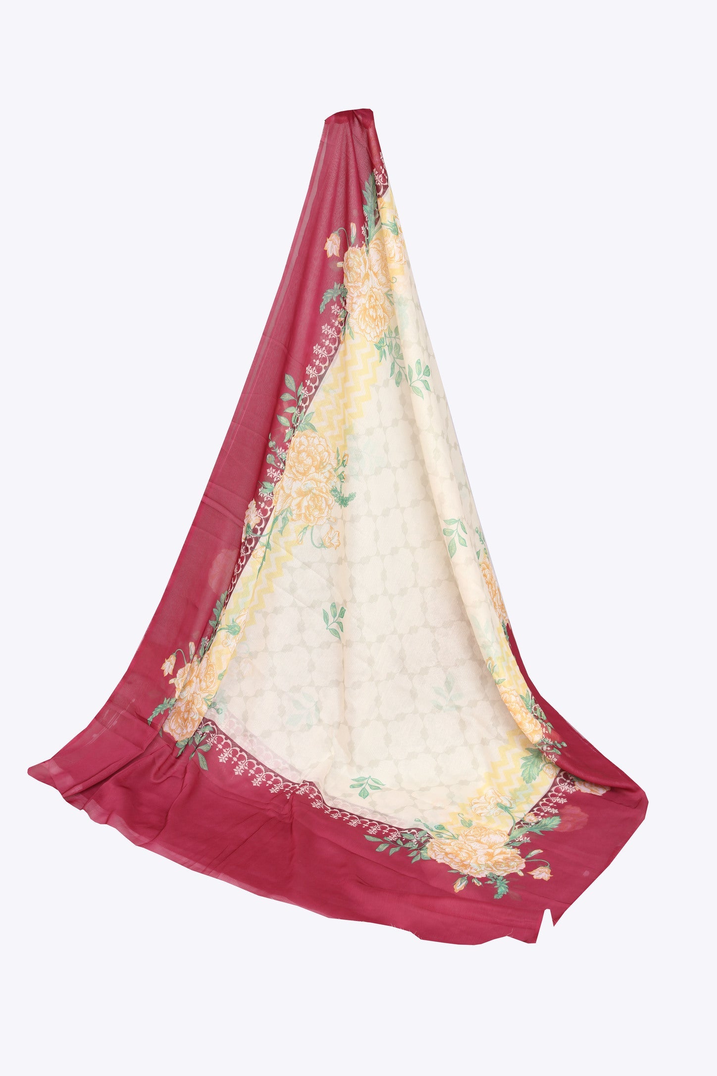 8010-Crinkle Chiffon Printed Dupatta