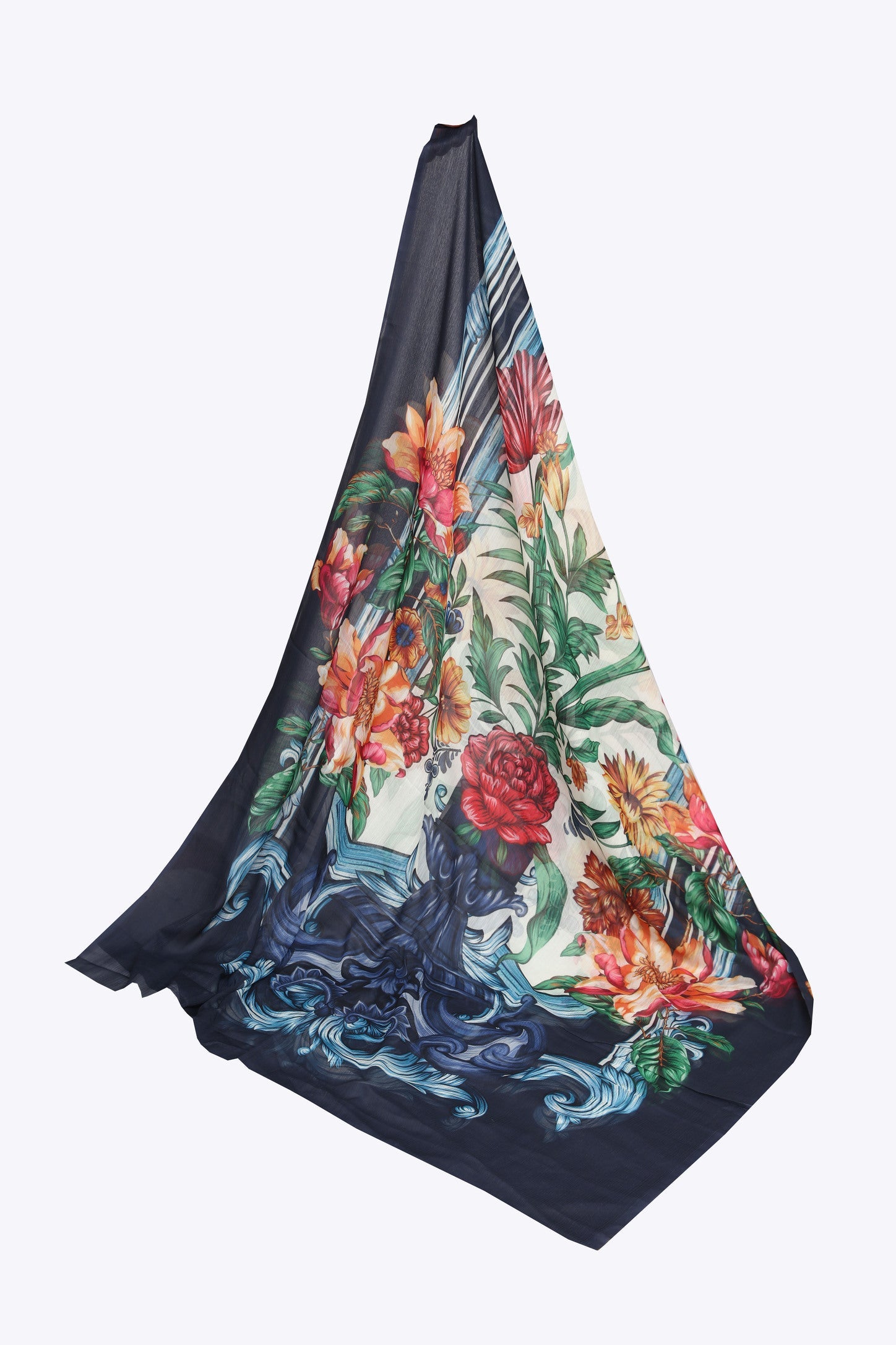 8009- Crinkle Chiffon Printed Dupatta