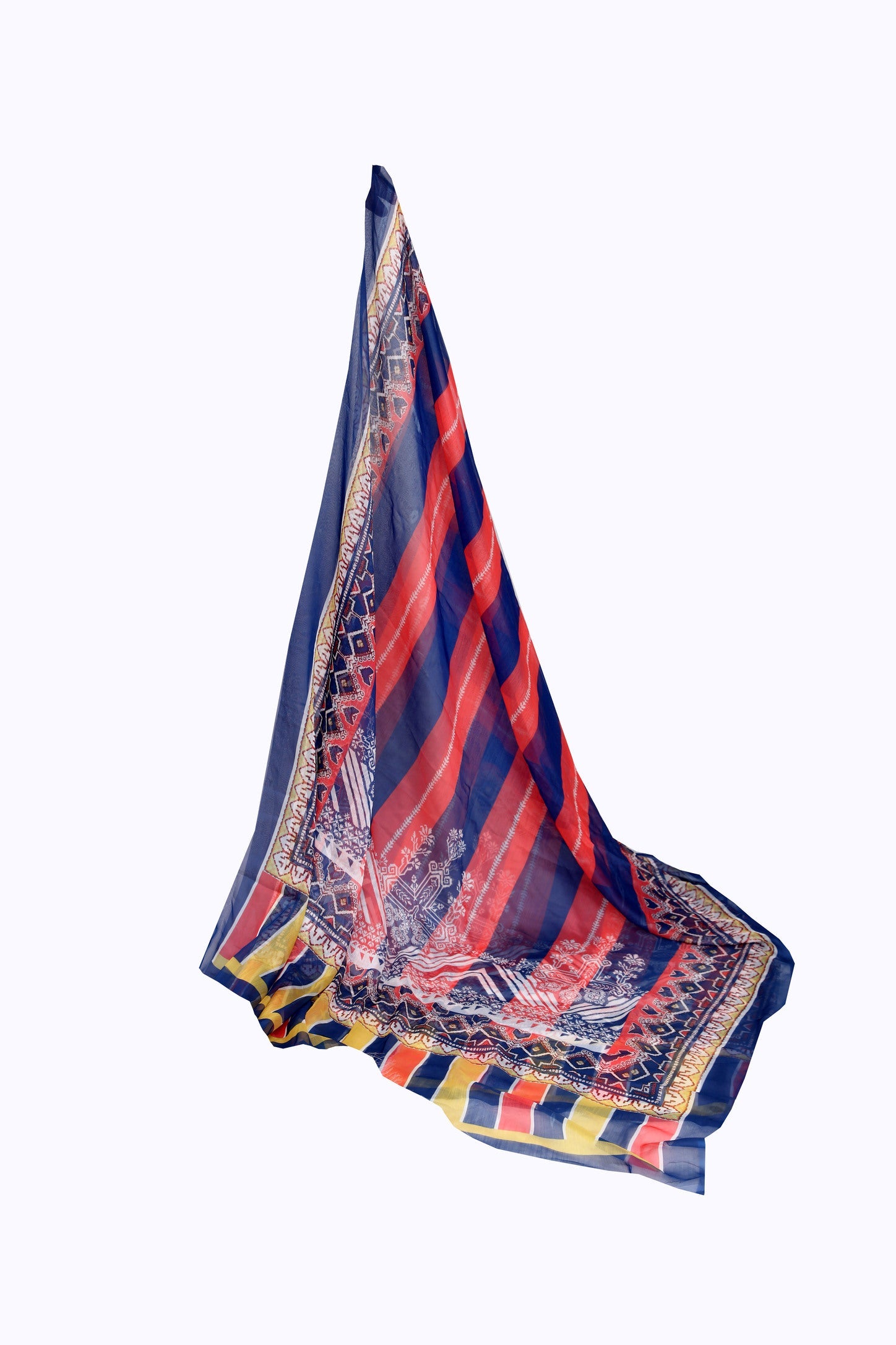8008-Crinkle Chiffon Printed Dupatta