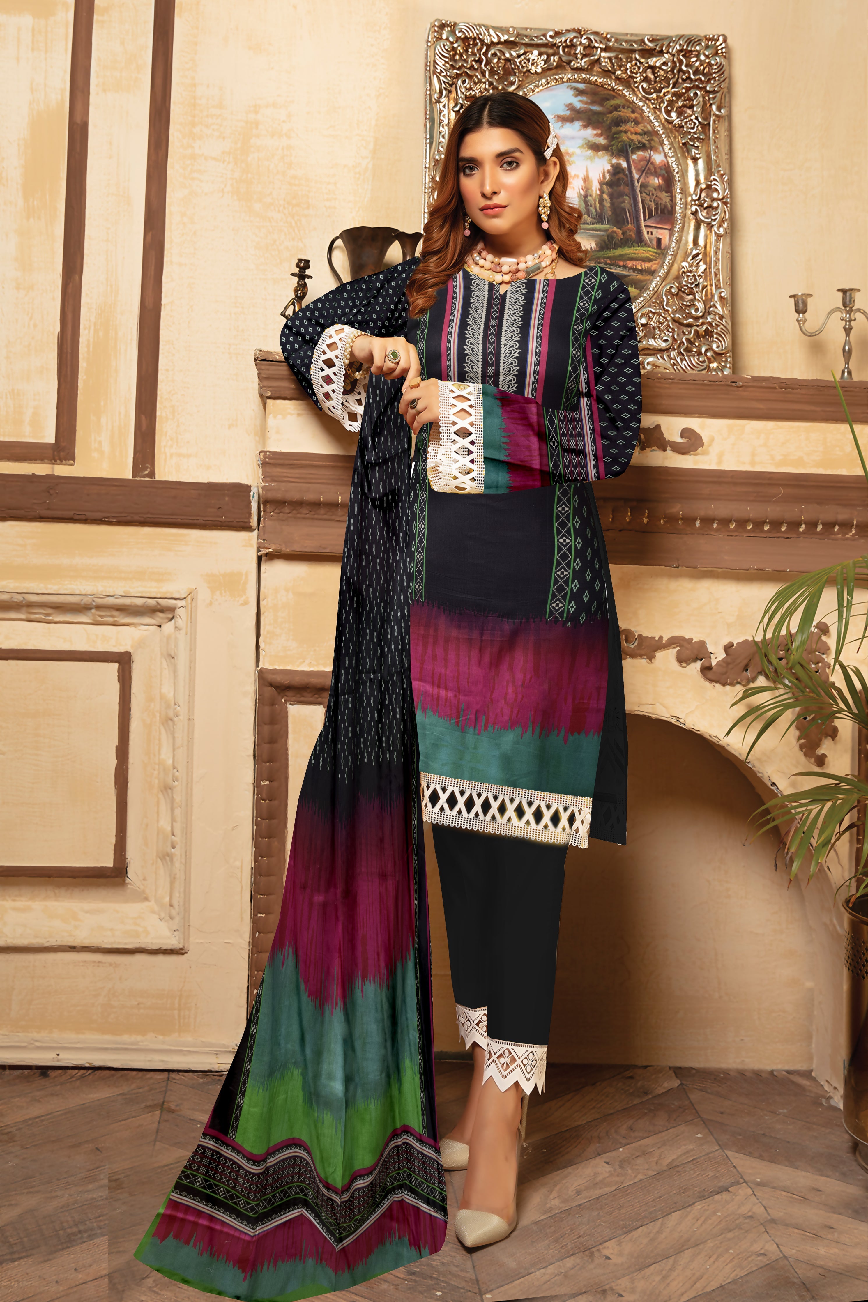 LD3005-3Pcs Bin Saeed - Guchha Gee Fabrics