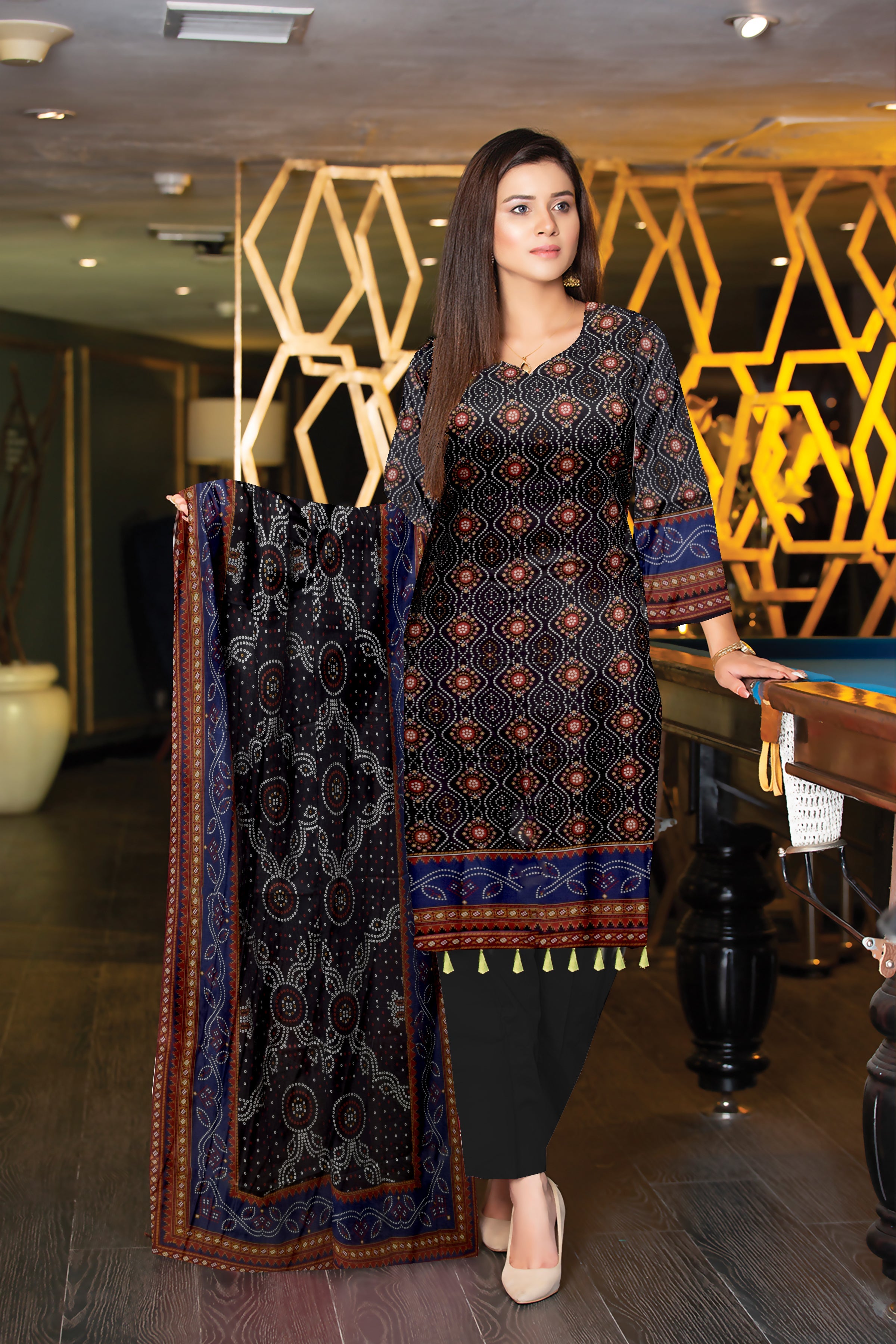 LD3003-3Pcs Bin Saeed - Guchha Gee Fabrics