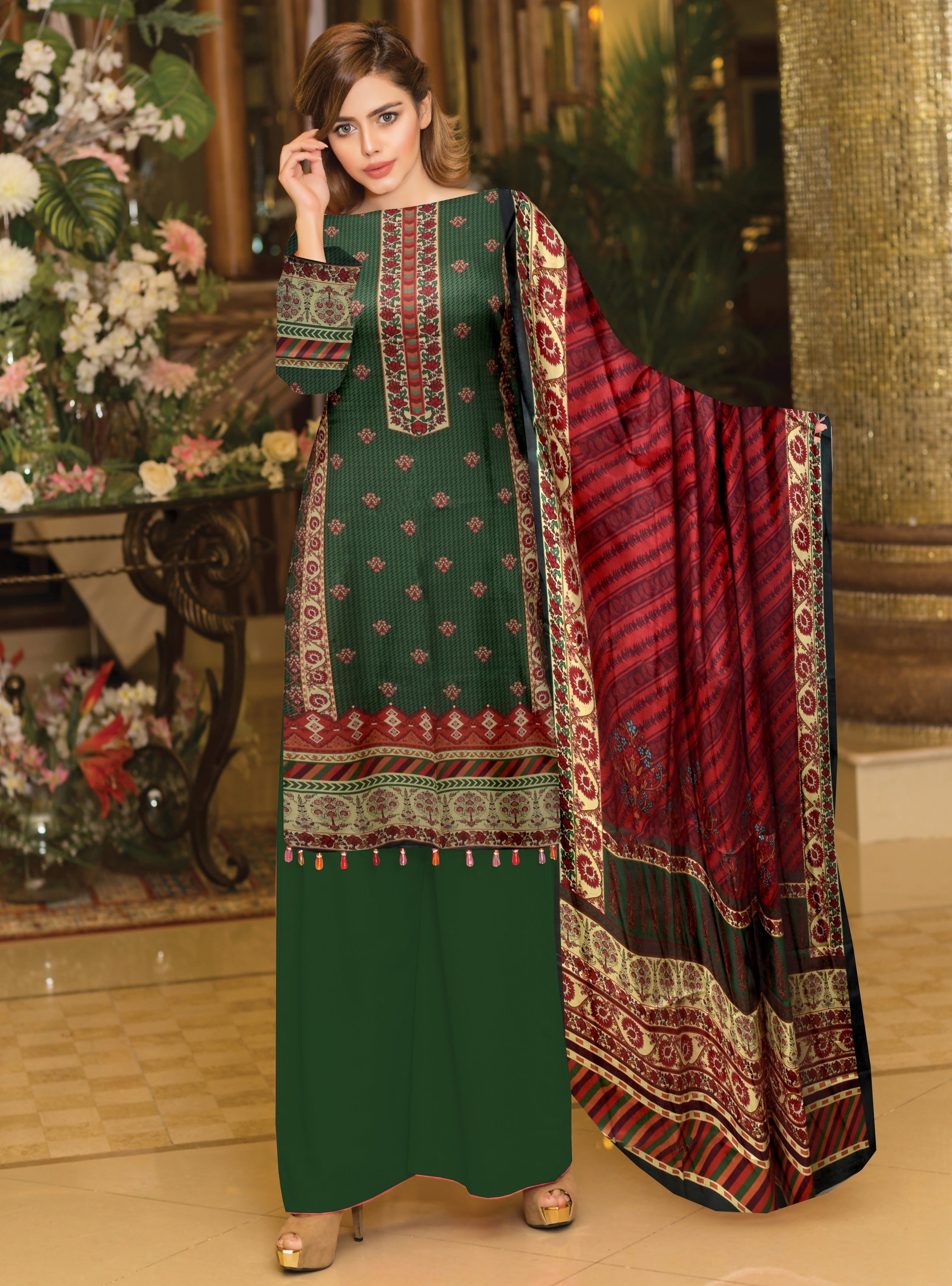 LD-3004-3Pcs Bin Saeed - Guchha Gee Fabrics