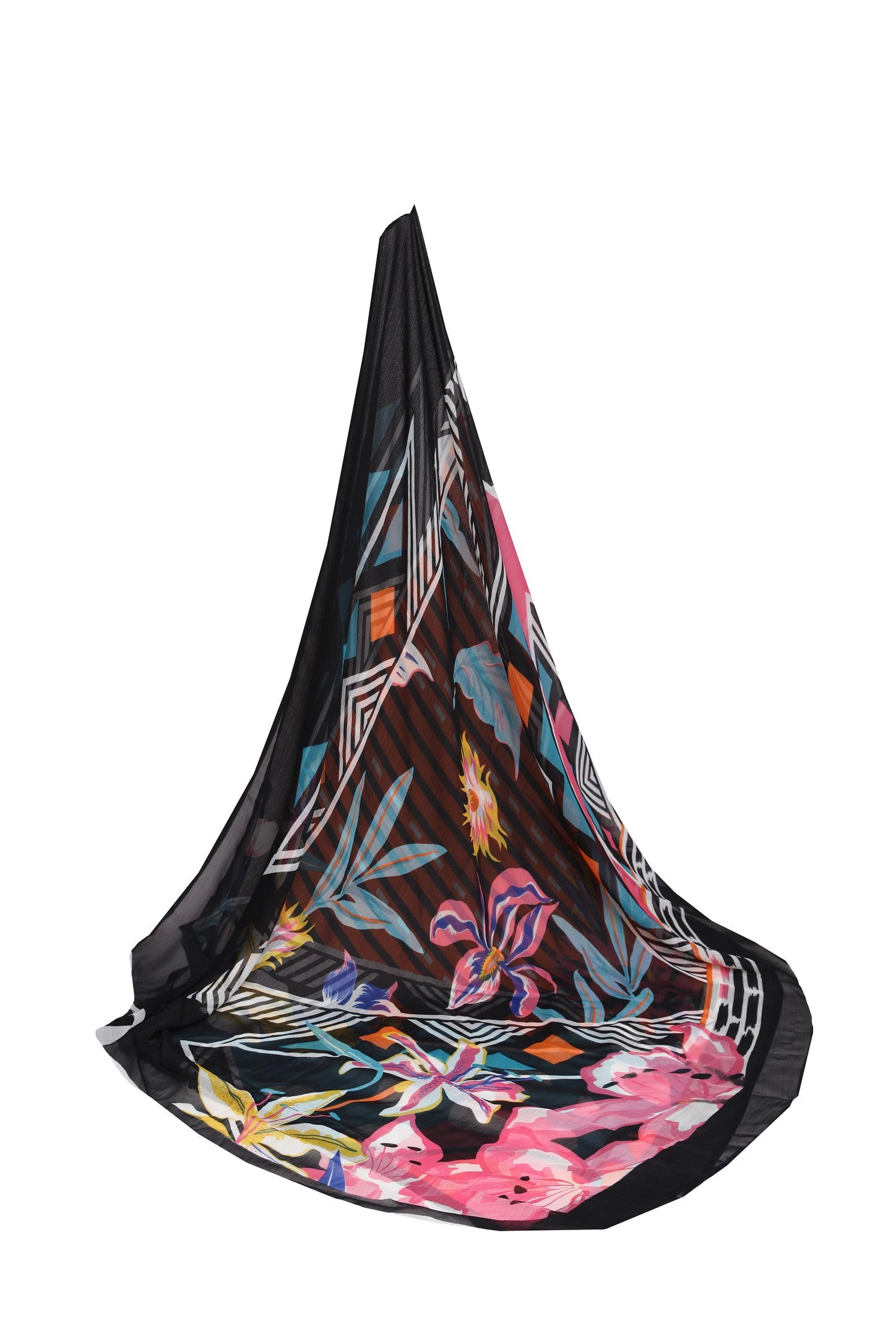 8014 -Crinkle Chiffon Printed Dupatta