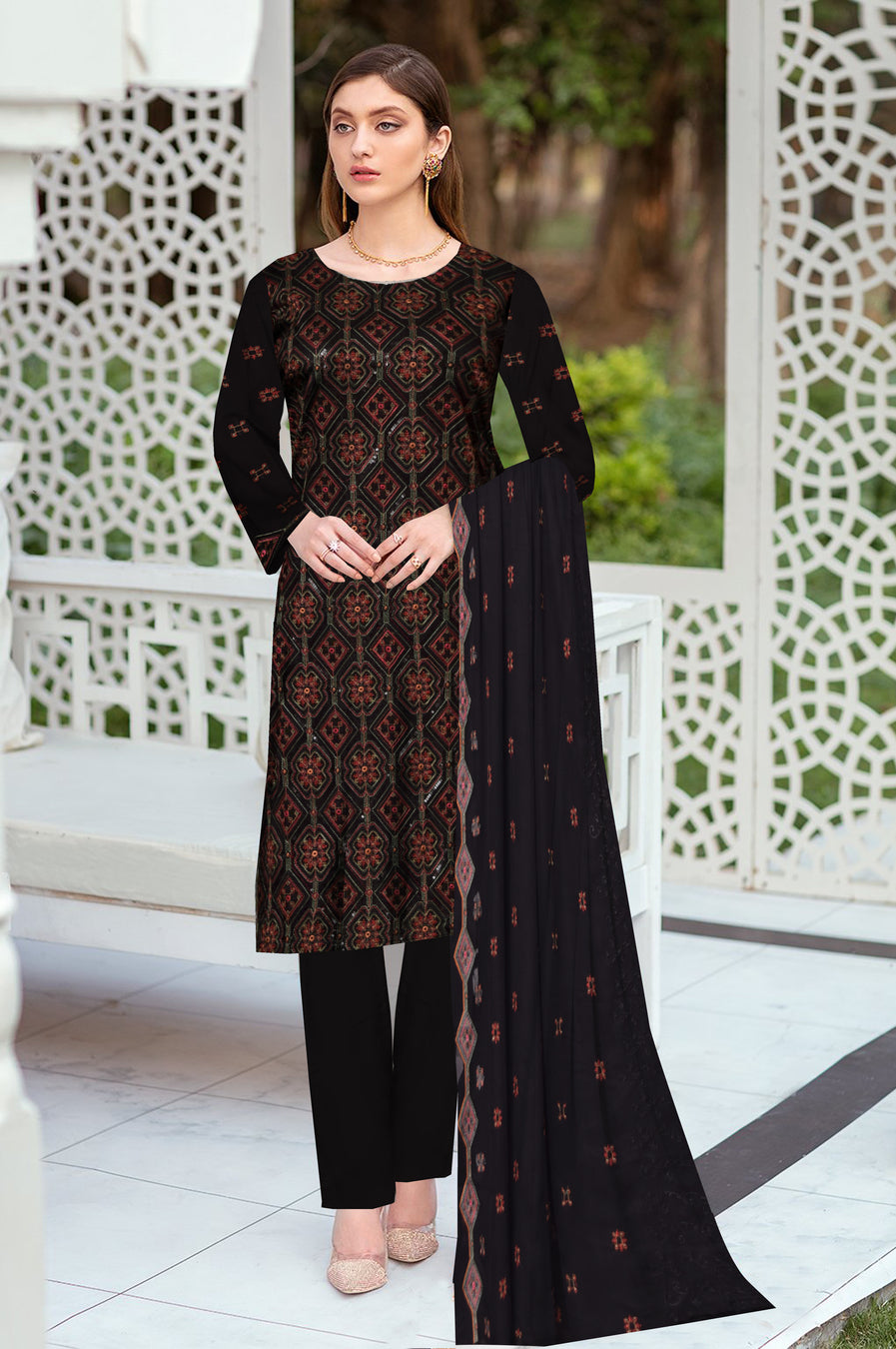 LBD12005-3Pcs Luxury Linen-Stitched